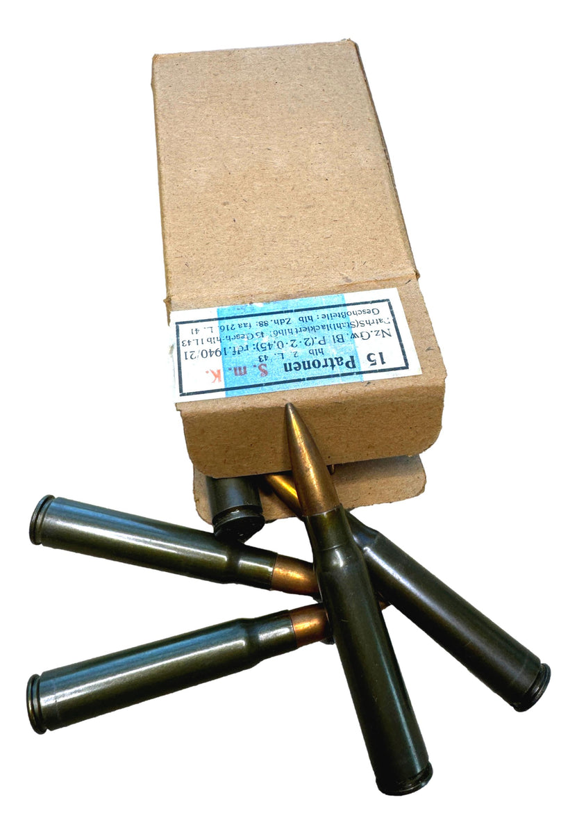 WW2 German Steel Cased S.m.K 7.92x57mm Ammo- Surplus – Mike's