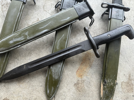 U.S. M1 Bayonets with Reproduction Scabbards from Reveille. Listing for ONE Bayonet