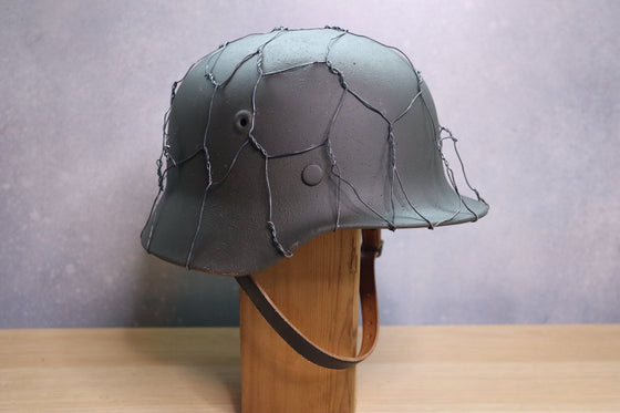 WW2 German M40 Single Decal Heer Helmet With Normandy Chicken Wire 57CM Liner. #1