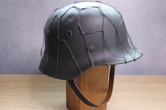 WW2 German M40 Single Decal Heer Helmet With Normandy Chicken Wire 57CM Liner. #2