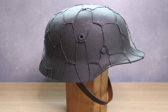 WW2 German M40 Single Decal Heer Helmet With Normandy Chicken Wire 57CM Liner. #4