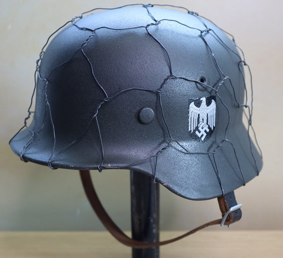 WW2 German M40 Helmet With Normandy Chicken Wire 58CM Liner. #2