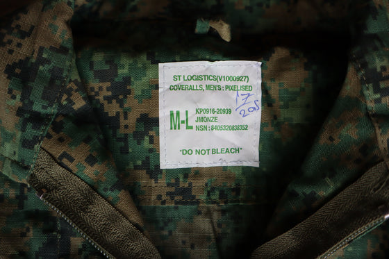 Singaporean Camouflage Coveralls, Size Medium.