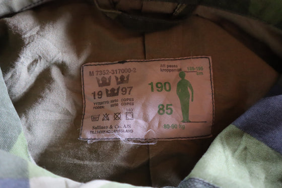 Swedish M90 Camouflage Field Jacket, Size XL.