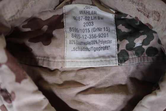 German Desert Flecktarn Field Shirt, Size XL with Patches.