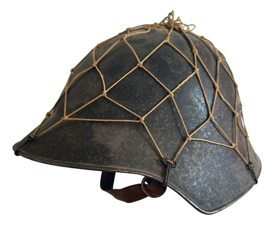 Swiss M18/40 Steel Helmet with Name, Tag, and Rare Net