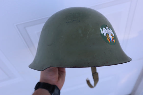 Serbian Navy M59 Helmet with Broken Chinstrap