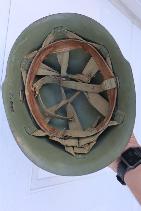 Serbian Navy M59 Helmet with Broken Chinstrap