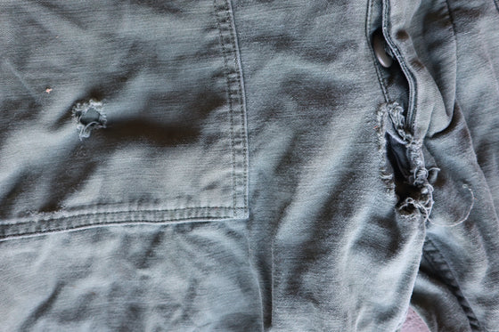 Vietnam Era Cotton Sateen Trousers- Crotch Hole Size 34" Waist