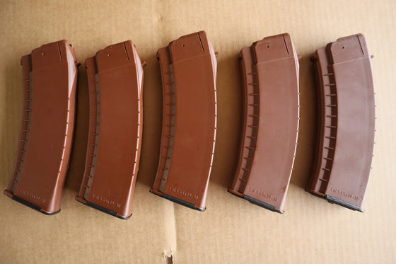 Lot of 5 Bulgarian Mfg. Ak-74 Mags. Brand New.