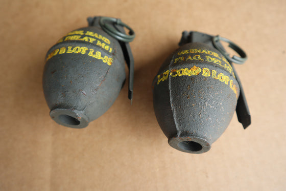 2 Vietnam War Replica M61 Grenades with Spring Kits
