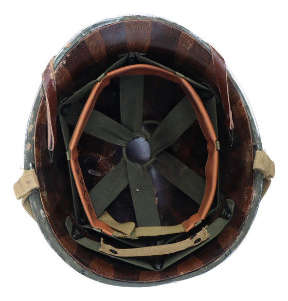 WW2 U.S. M1 Fixed Bale Transitional Helmet Used in Reveille