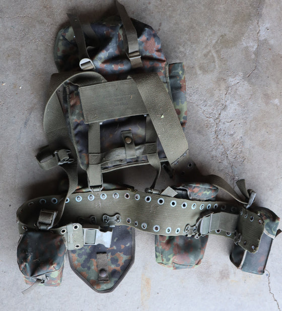 German Flecktarn 7 piece Harness Set. Used