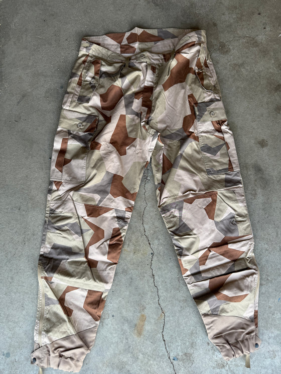 Swedish M90 Desert Camo Pants, Size 42" Waist, 32" Inseam