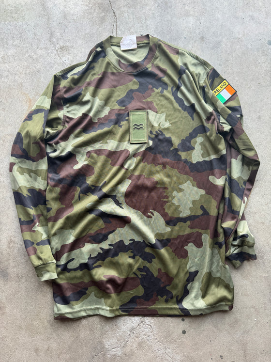 Irish DPM Camo Combat Shirt with Rank Patch, XXL