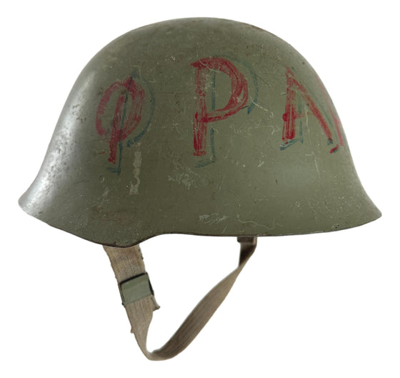 Serbian M59/85 Steel Helmet with Bad-Ass Graffiti.