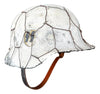 WW2 German M40 SS Single Decal "Ardennes" Whitewash Camo Helmet With Chicken Wire 57CM Liner.