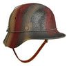 WW2 German M40 Rough Texture "Gothic Line" Camo Helmet With Foliage Wire 57CM Liner.