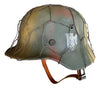 WW2 German M40 Heer Single Decal Rough Texture Camo Helmet With Normandy Chicken Wire 57CM Liner.