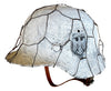 WW2 German M40 Heer Single Decal "Hürtgen" Whitewash Camo Helmet With Chicken Wire 57CM Liner.