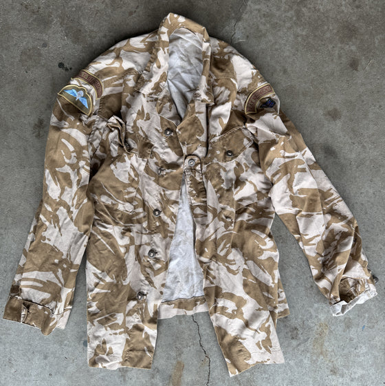 British RAF Regiment Airborne Wings Desert DPM Field Shirt Size XL-Long