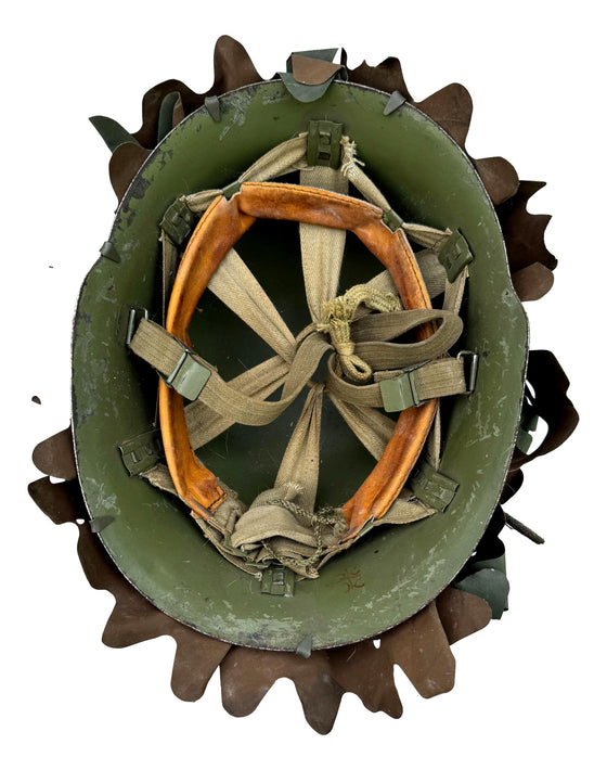 Yugoslvian M59 Helmet With "Salad" Camo Cover