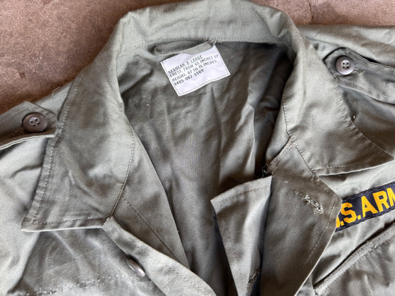 Repro Vietnam U.S. 2nd Pattern Jungle Fatigue Shirt Size XL W/Patches