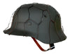 WW2 German Repro M40 Steel Helmet with Single SS Decal and Chicken Wire.