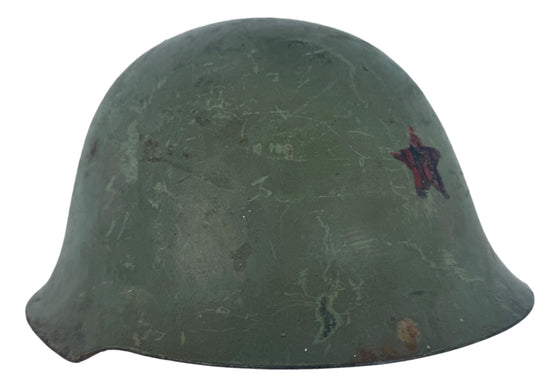 Yugoslavian M59 Helmet with Soldier Writing.