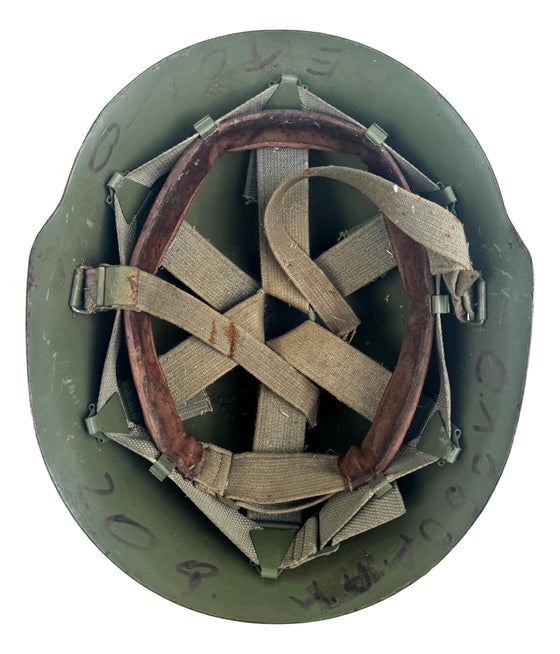 Yugoslavian M59/85 Helmet with Soldier Writing.