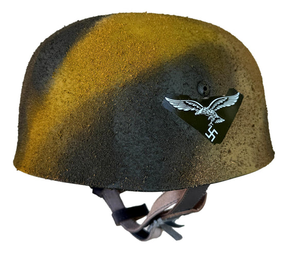 M38 Fallschirmjäger Helmet. "Italy" Rough Texture Camo W/Single Decal