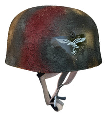  M38 Fallschirmjäger Helmet. "Normandy" Rough Texture Camo W/Single Decal