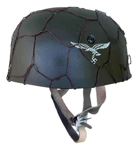M38 Fallschirmjäger Helmet. "Normandy" Chicken Wire W/Single Decal. #2