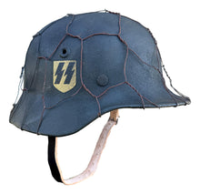 WW2 German M40 Single Decal SS Helmet W/Normandy Chicken Wire