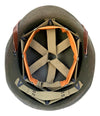 WW2 U.S. Low-Pressure M1 Infantry Helmet Liner. Reproduction. HBT Webbing, A Washers.