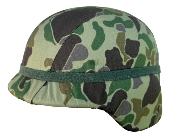 Mike's Militaria WW2 USMC Frogskin Green Side Camo Helmet Cover