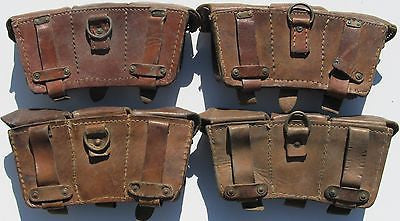 Leather Mauser Three-Pocket Ammo Pouch
