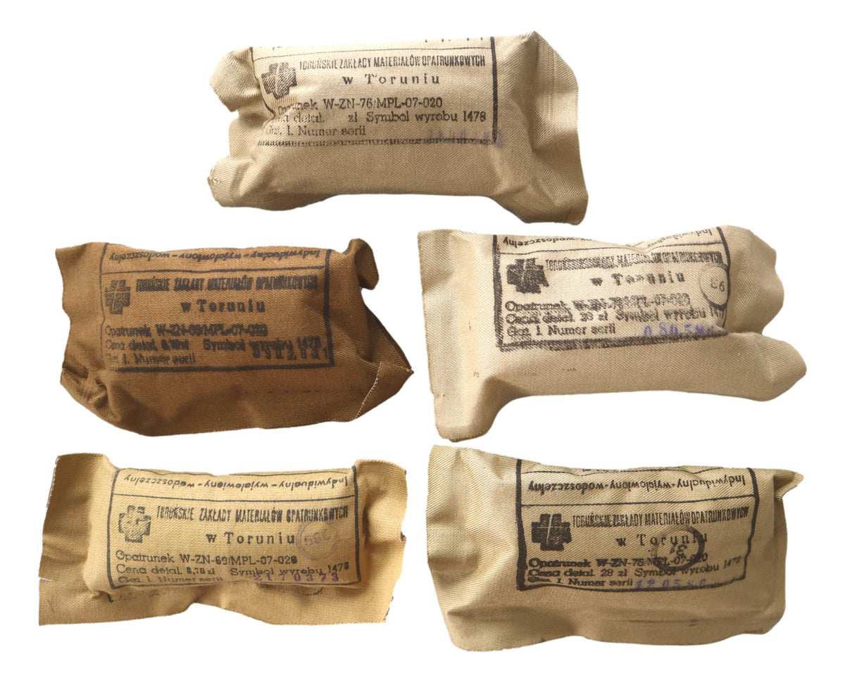 Polish Field Dressing Bandage Unissued, 5Pack Mike's Militaria