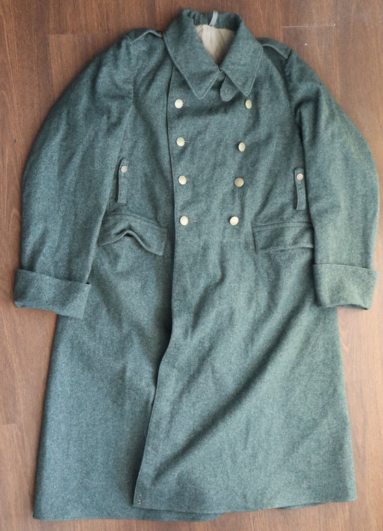 Swiss WW2 Era Wool Overcoat With Metal Buttons- Used-1940 Dated 40" Chest