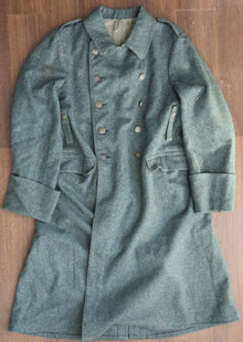  Swiss WW2 Era Wool Overcoat With Metal Buttons- Used-1943 Dated 36" Chest