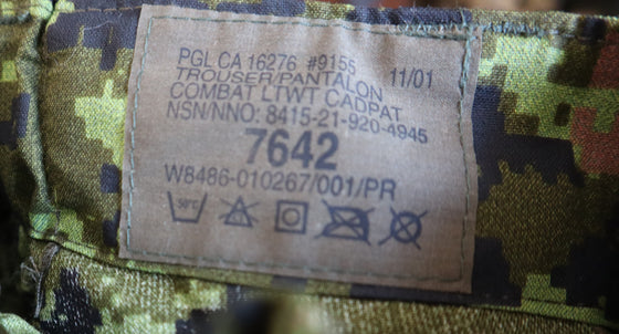 Canadian CADPAT Field Trousers- Unissued-1st Pattern- Size 42/35