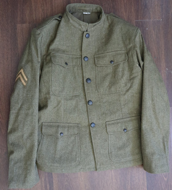 WW1 U.S. M1912 Wool Service Coat- Reproduction- Size 50" Chest.
