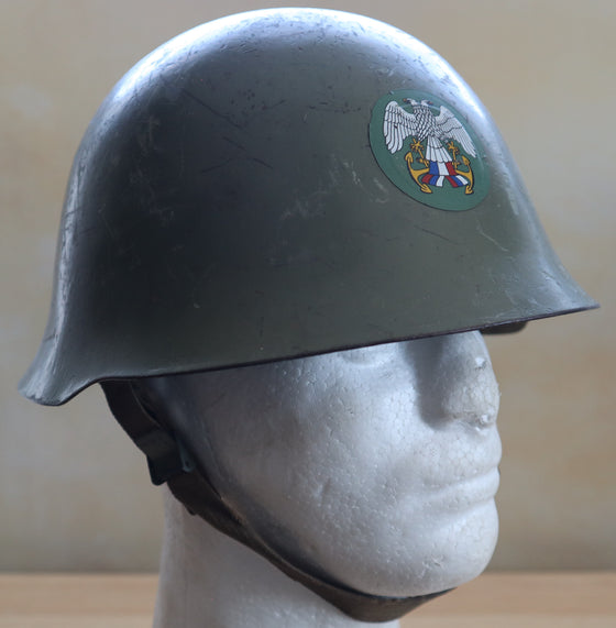 Yugo M59/85 Steel helmet with Personalization. "Navy With Lots of Writing"