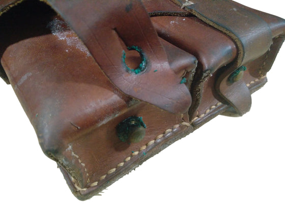 Yugoslavian M48 Mauser 2-Cell Leather Ammo Pouch- Used