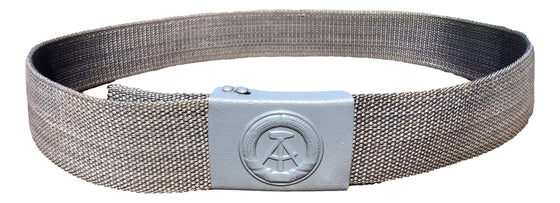 East German Gray Nylon Combat Belt with Brass Buckle- Used